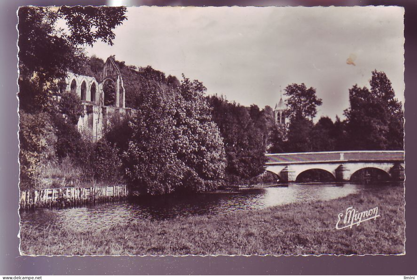 27 - BEAUMONT-le-ROGER - BORDS DE LA RISLE - LE PONT ET LES RUINES DE L'ABBAYE -  - Beaumont-le-Roger