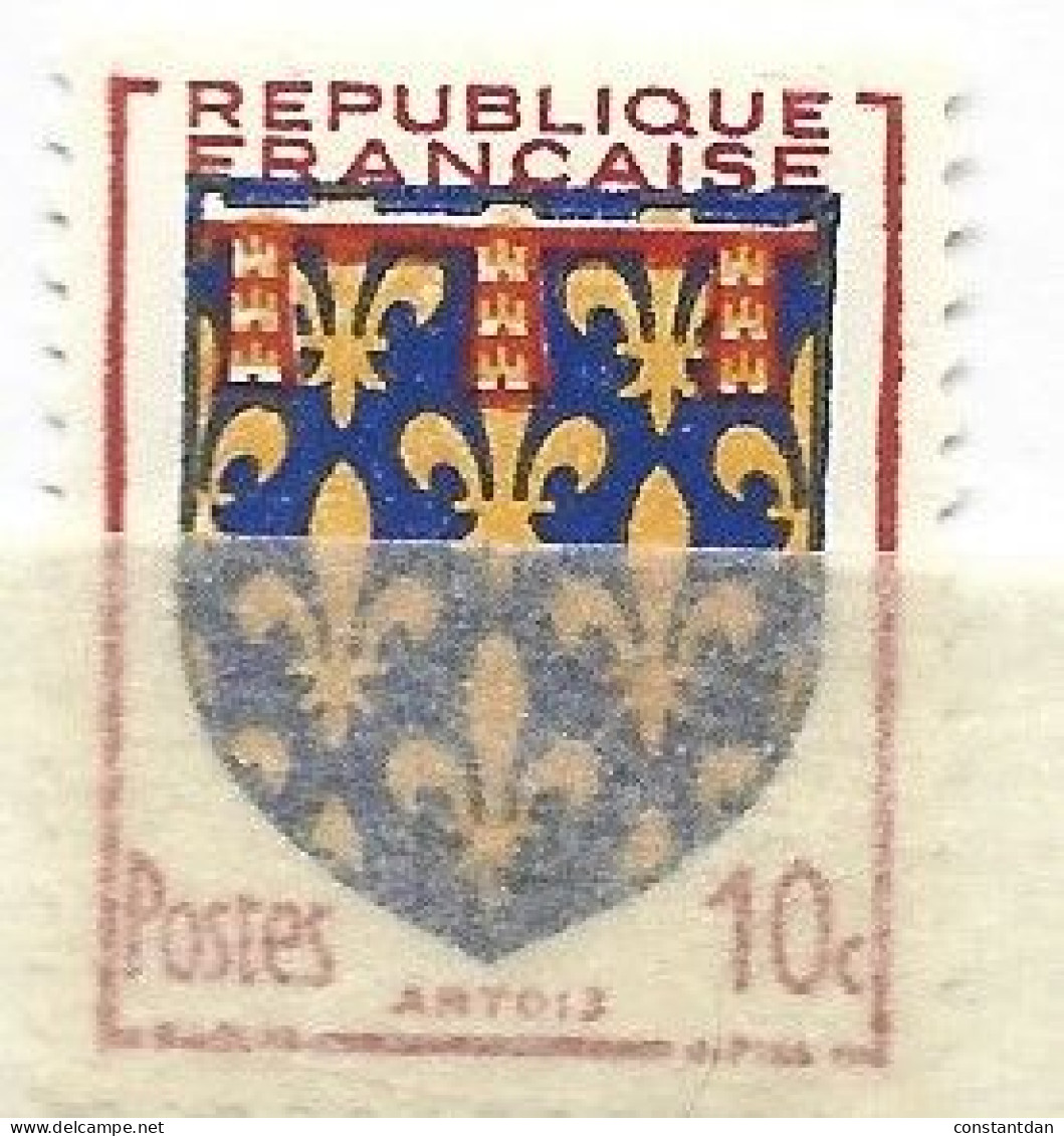 FRANCE N° 899 ORANGE ROUGE ET B LEU FONCE BLASON D"ARTOIS COULEURS DECALEES NEUF SANS CHARNIERE - Unused Stamps