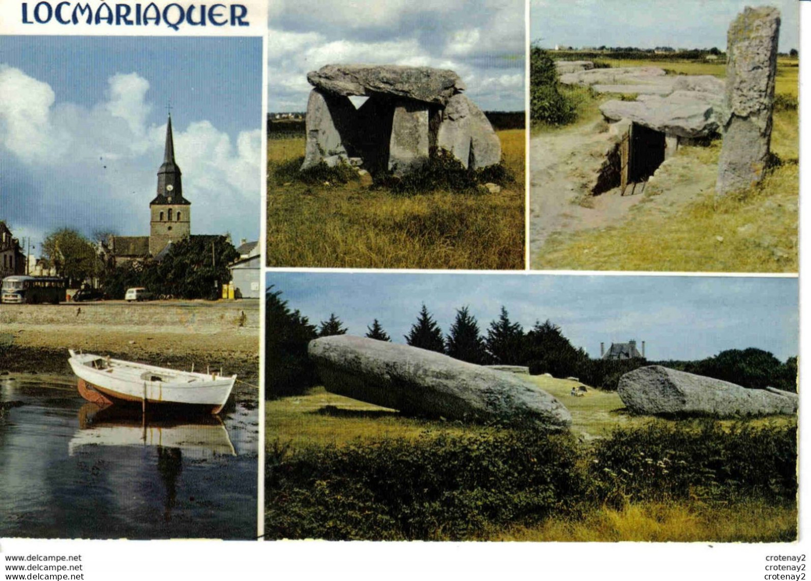 56 LOCMARIAQUER N°2829 Eglise Dolmen De Kercadoret BUS Chausson Ancien Citroën Traction Peugeot 403 Pompes à Essence - Locmariaquer