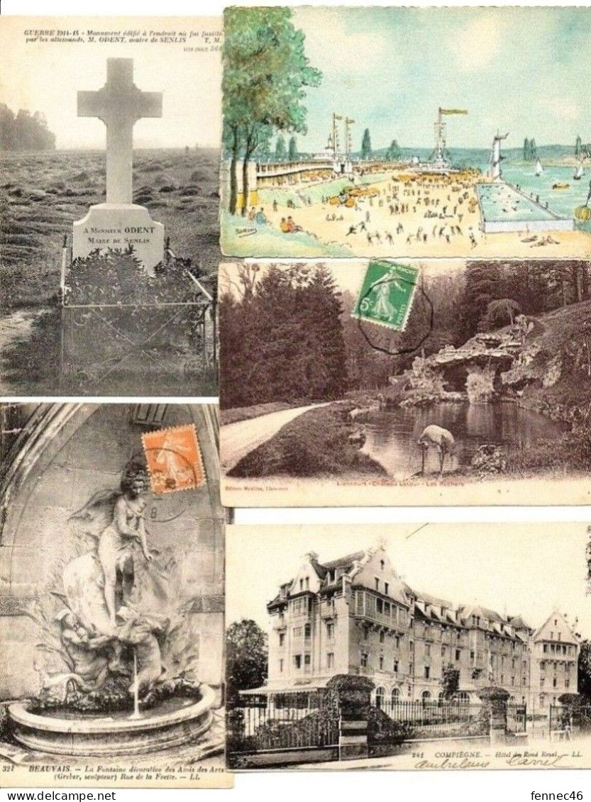 * Lot De 190 CPA-CPSM- Que Des Petits Formats De L'OISE (Principalement Compiègne, Chantilly, Beauvais) - 100 - 499 Postcards