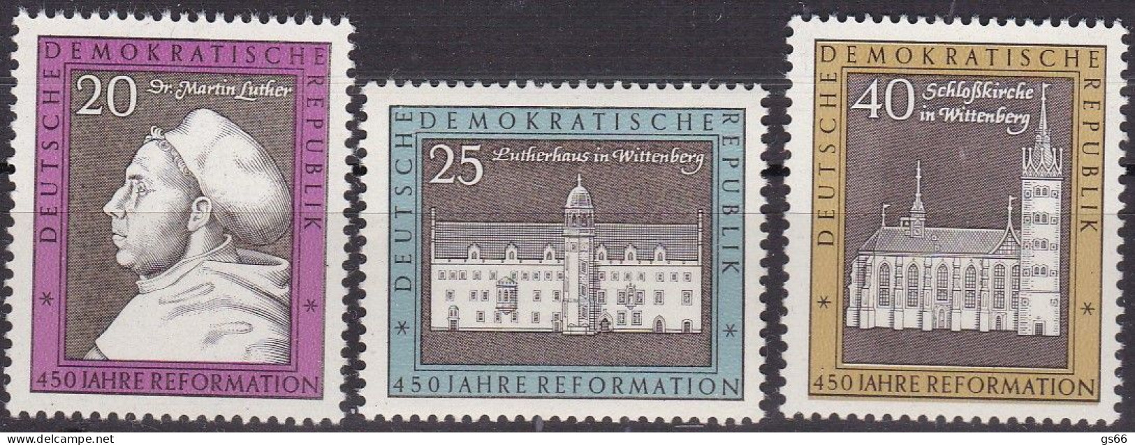 DDR  1967, 1317/19, MNH **, Thesenanschlags An Der Schlosskirche Wittenberg Durch Martin Luther - Ongebruikt