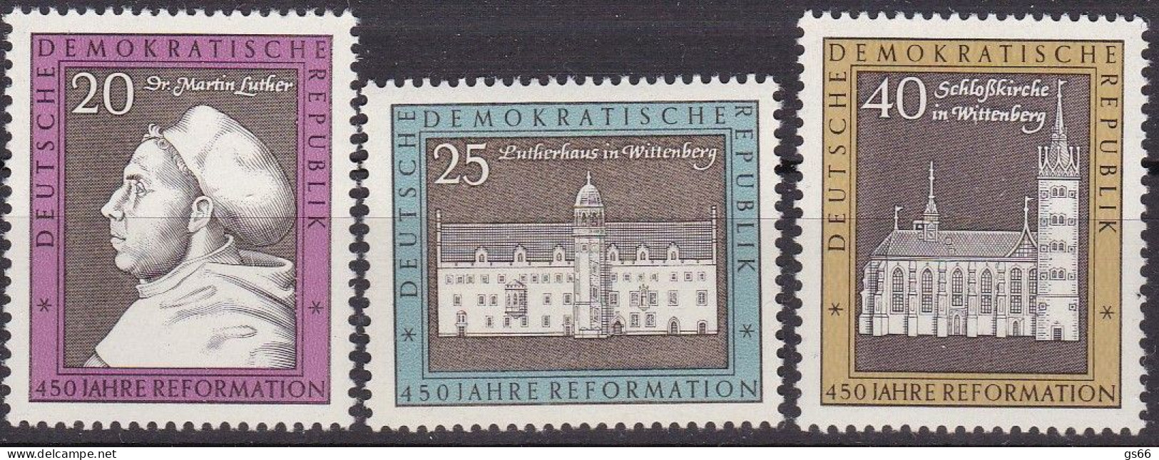 DDR  1967, 1317/19, MNH **, Thesenanschlags An Der Schlosskirche Wittenberg Durch Martin Luther - Unused Stamps