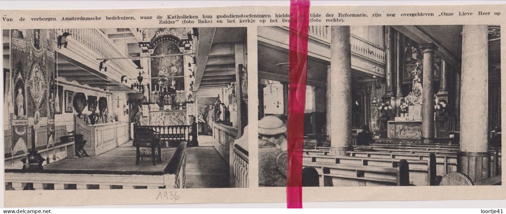 Amsterdam - Kerkje Begijnhof - Orig. Knipsel Coupure Tijdschrift Magazine - 1936 - Ohne Zuordnung