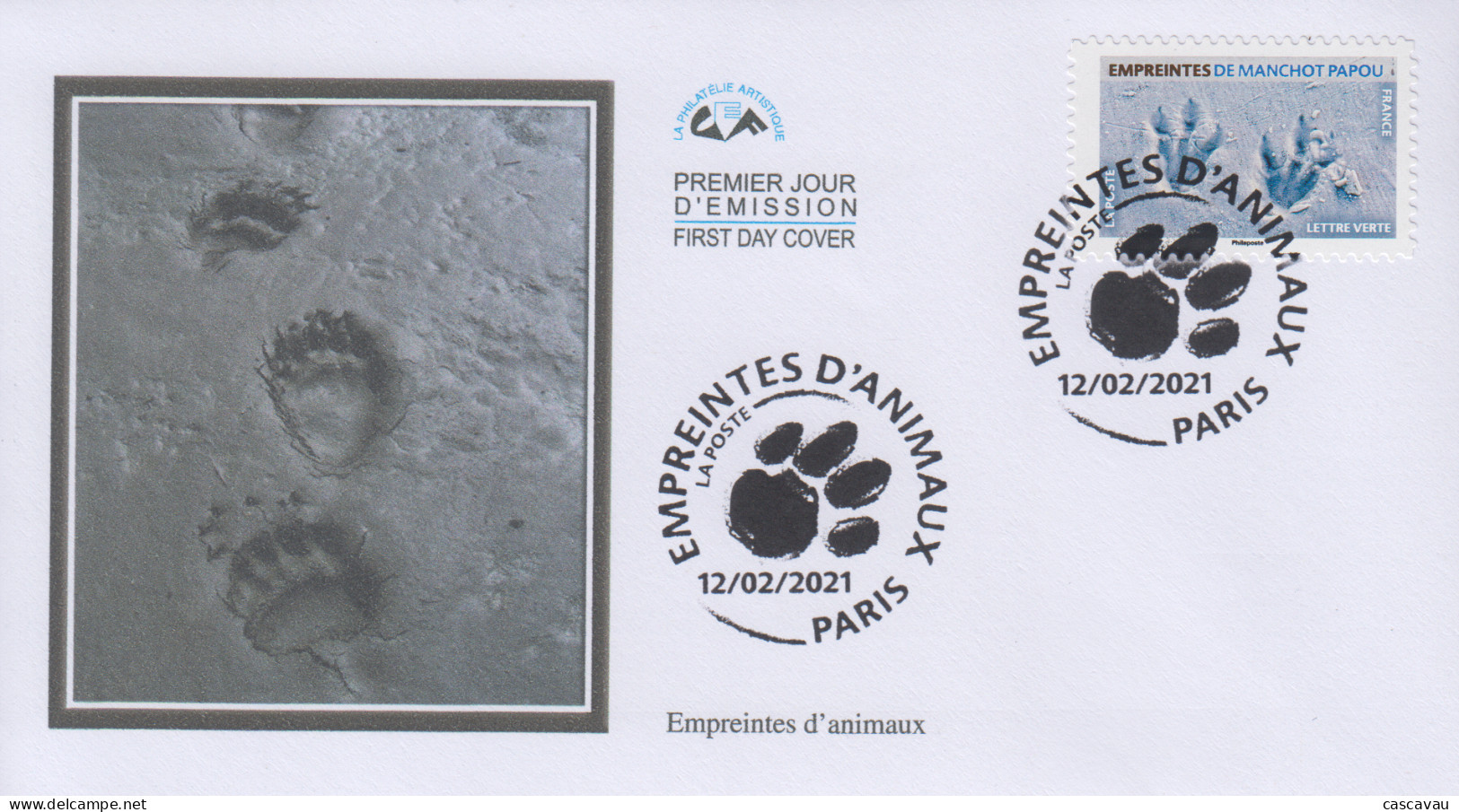 Enveloppe    FDC  1er   Jour    FRANCE    Empreintes  D' Animaux    2021 - 2020-…