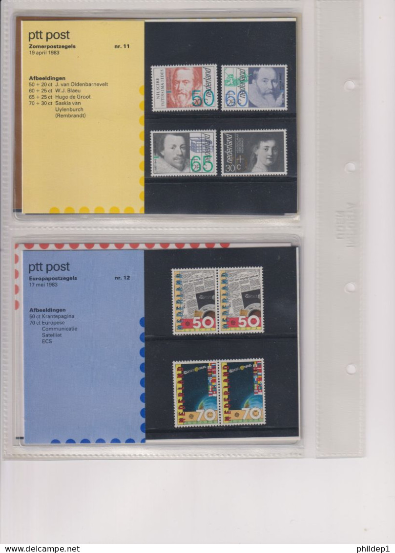 Pays-Bas de 1982 à 1988 Postzegelmapjes, présentation par la poste de TP du N°1 au 60 **, MNH