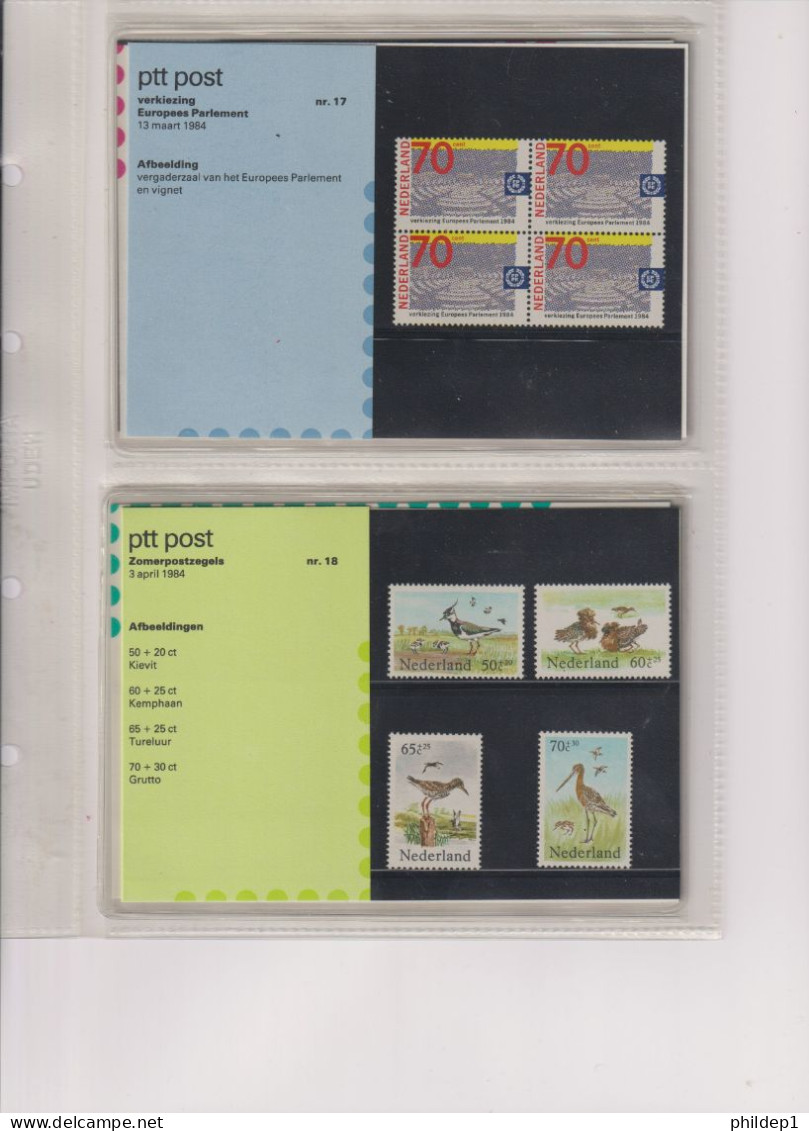 Pays-Bas de 1982 à 1988 Postzegelmapjes, présentation par la poste de TP du N°1 au 60 **, MNH