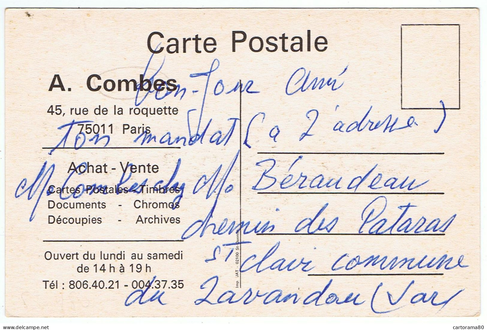 Carte Publicitaire, " Paris Cartes Postales "  / A. Combes / Ill. Mogard ( Style Folon ) - Folon