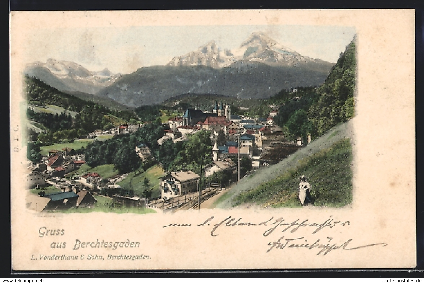 AK Berchtesgaden, Aus Der Vogelschau, Frau Mit Schürze  - Berchtesgaden