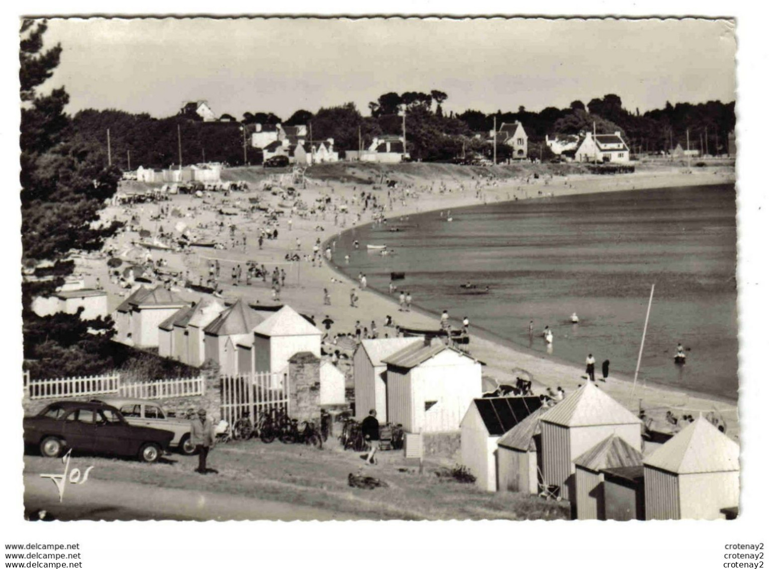 29 BENODET N°2373 La Grande Plage Les Villas Filet De Volley VOIR ZOOM Simca Ariane Peugeot 403 Vélos Poussette VOIR DOS - Bénodet