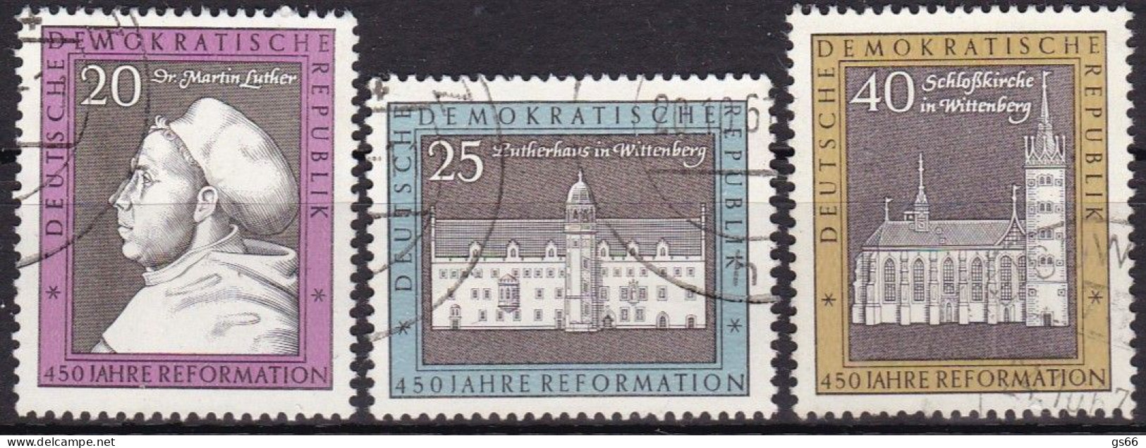 DDR  1967, 1317/19, Used Oo,Thesenanschlags An Der Schlosskirche Wittenberg Durch Martin Luther - Usados