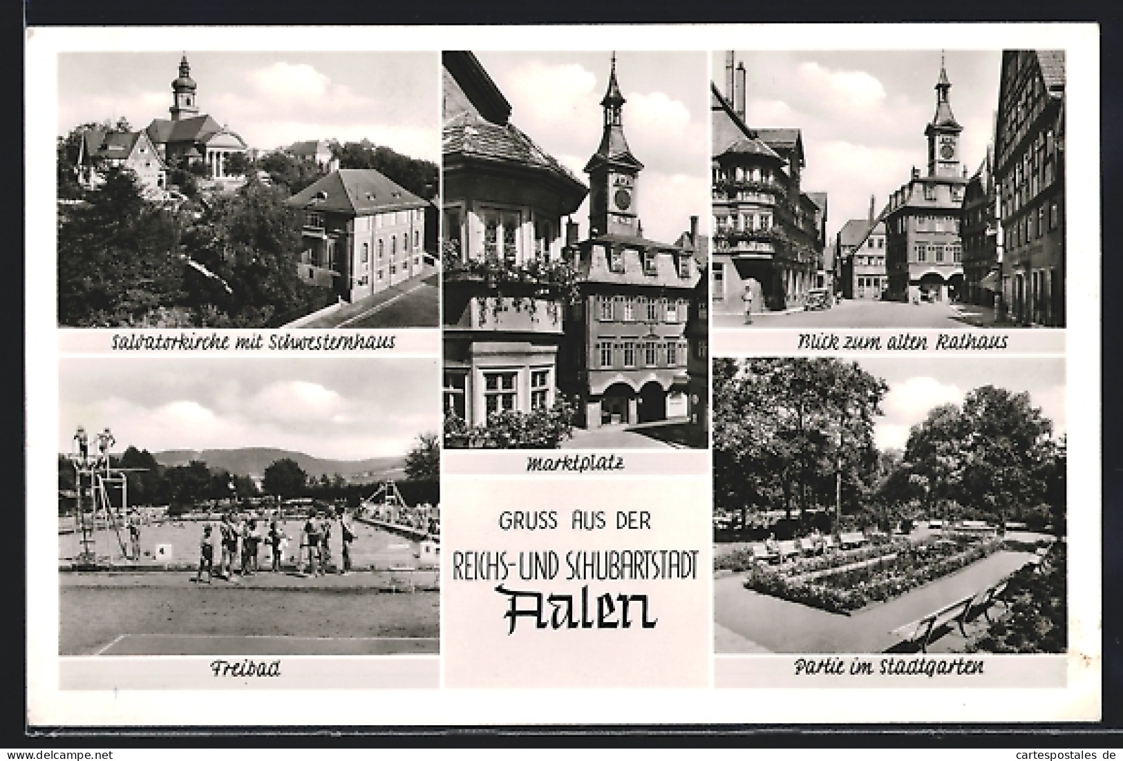 AK Aalen, Salvatorkirche, Freibad Und Stadtgarten  - Aalen