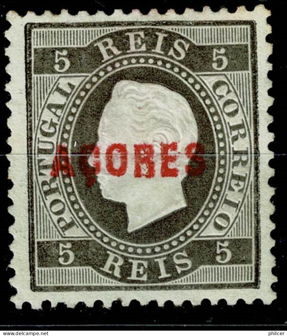 Açores, 1871, # 16b Dent. 12 3/4, Sob. B, Tipo II, MH - Azoren