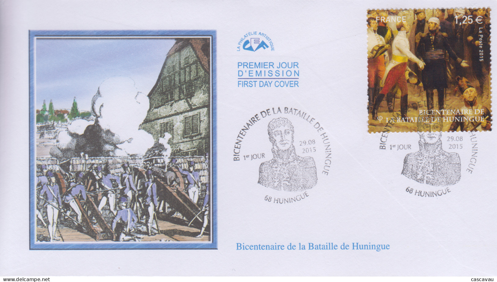 Enveloppe  FDC  1er  Jour    FRANCE   Bicentenaire   Bataille  De  HUNINGUE    2015 - 2010-2019