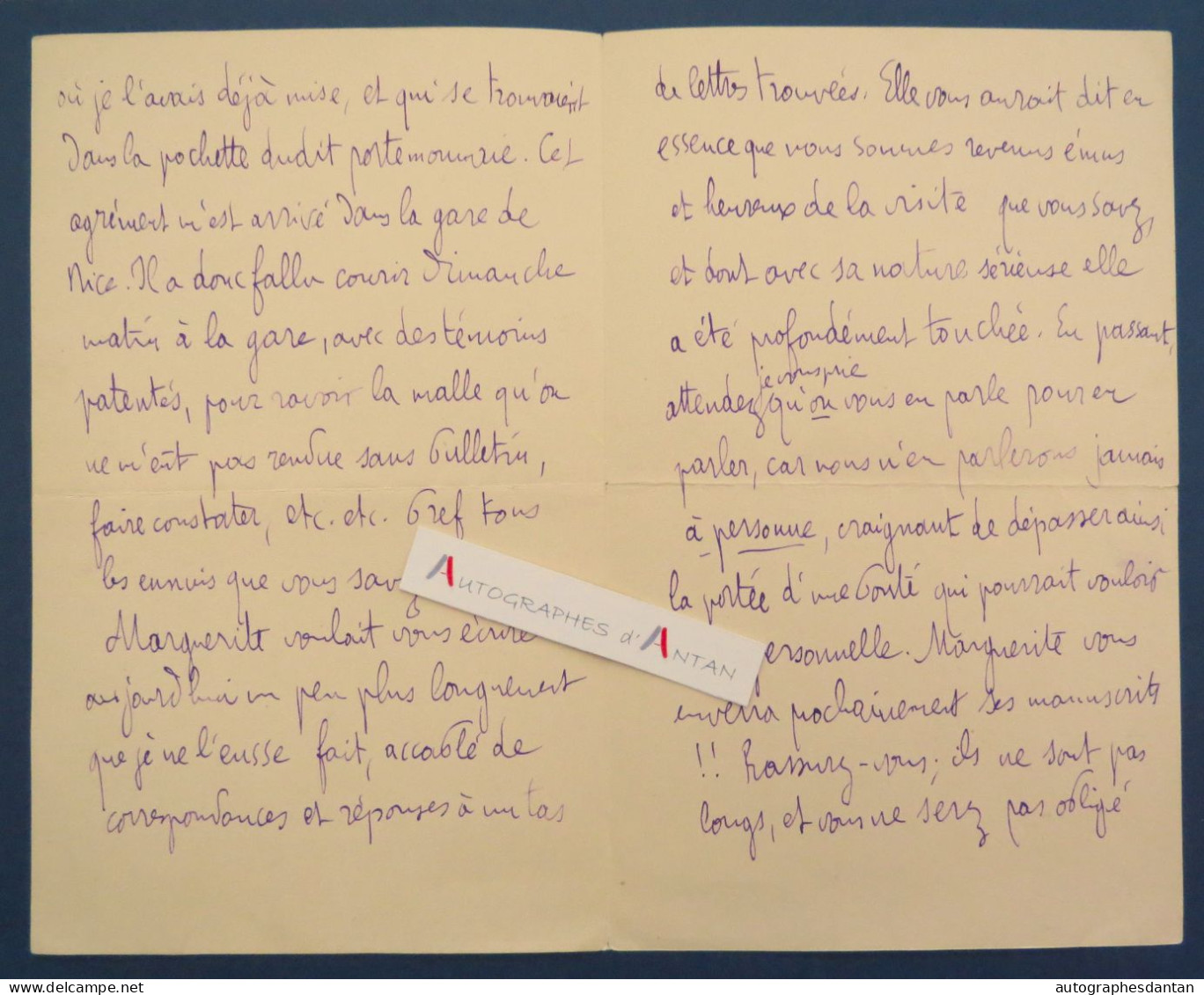 ● L.A.S Camille MAUCLAIR écrivain Poète - Marseille Bd Des Dames - Vol Portemonnaie Nice - Manuscrits Marguerite Lettre - Scrittori