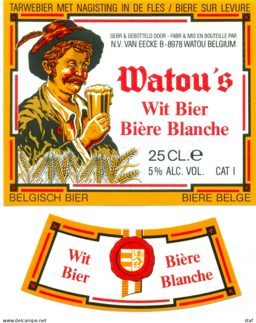 Oud Etiket Bier Watou's Wit Bier Bière Blanche - Brouwerij / Brasserie Van Eecke Te Watou - Beer