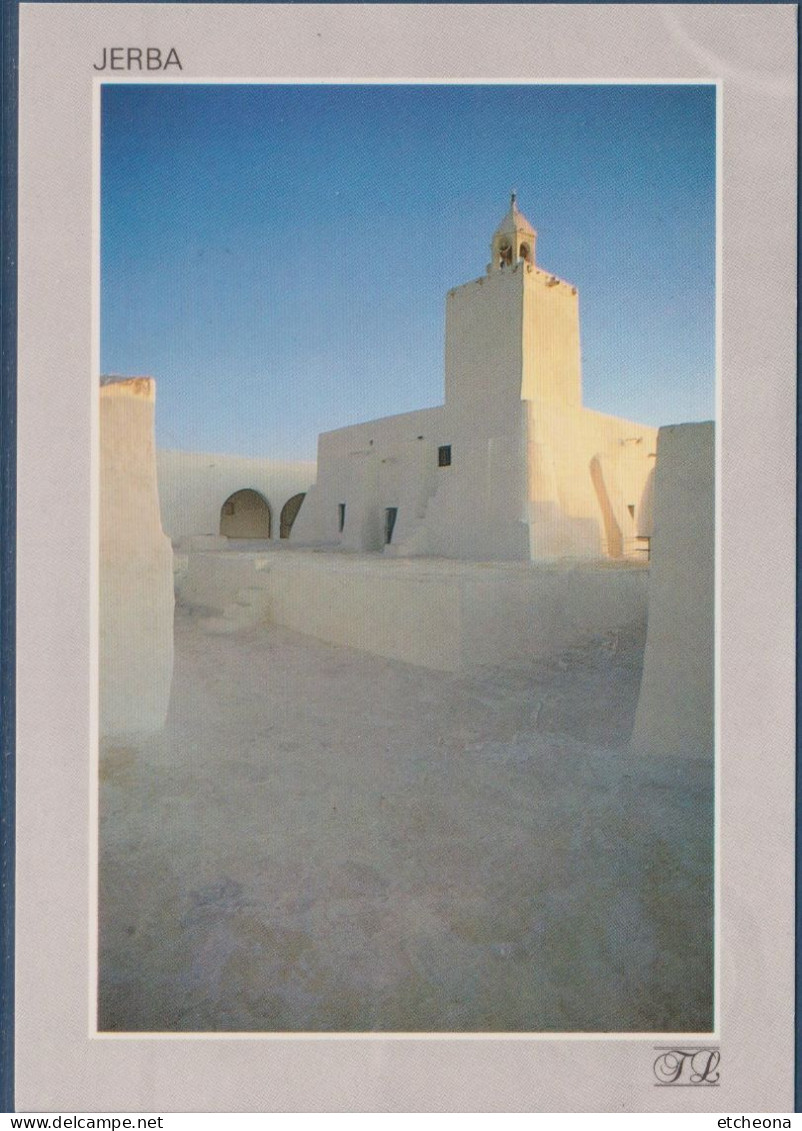 Djerba, Tunisie, Magie Du Soir, Minaret, Avec Timbre Non Oblitéré - Tunisie
