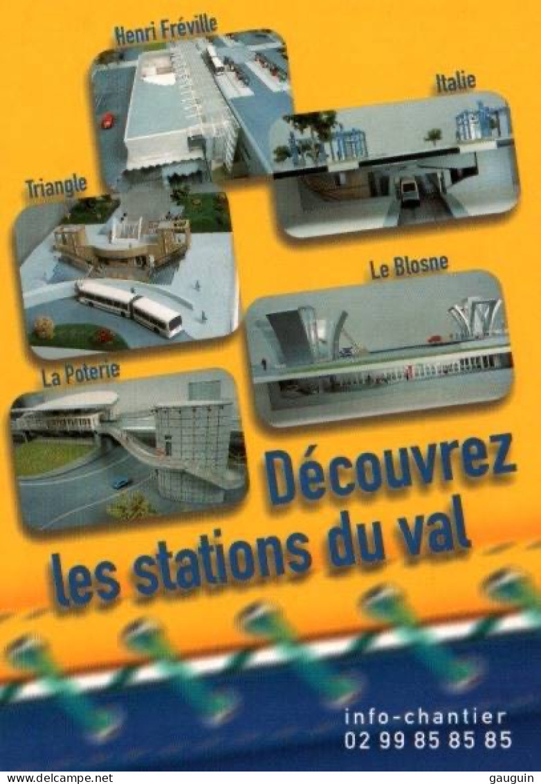 CPM - RENNES - METRO "Le VAL" Découvrez Les Stations ... Edition PUB - Métro