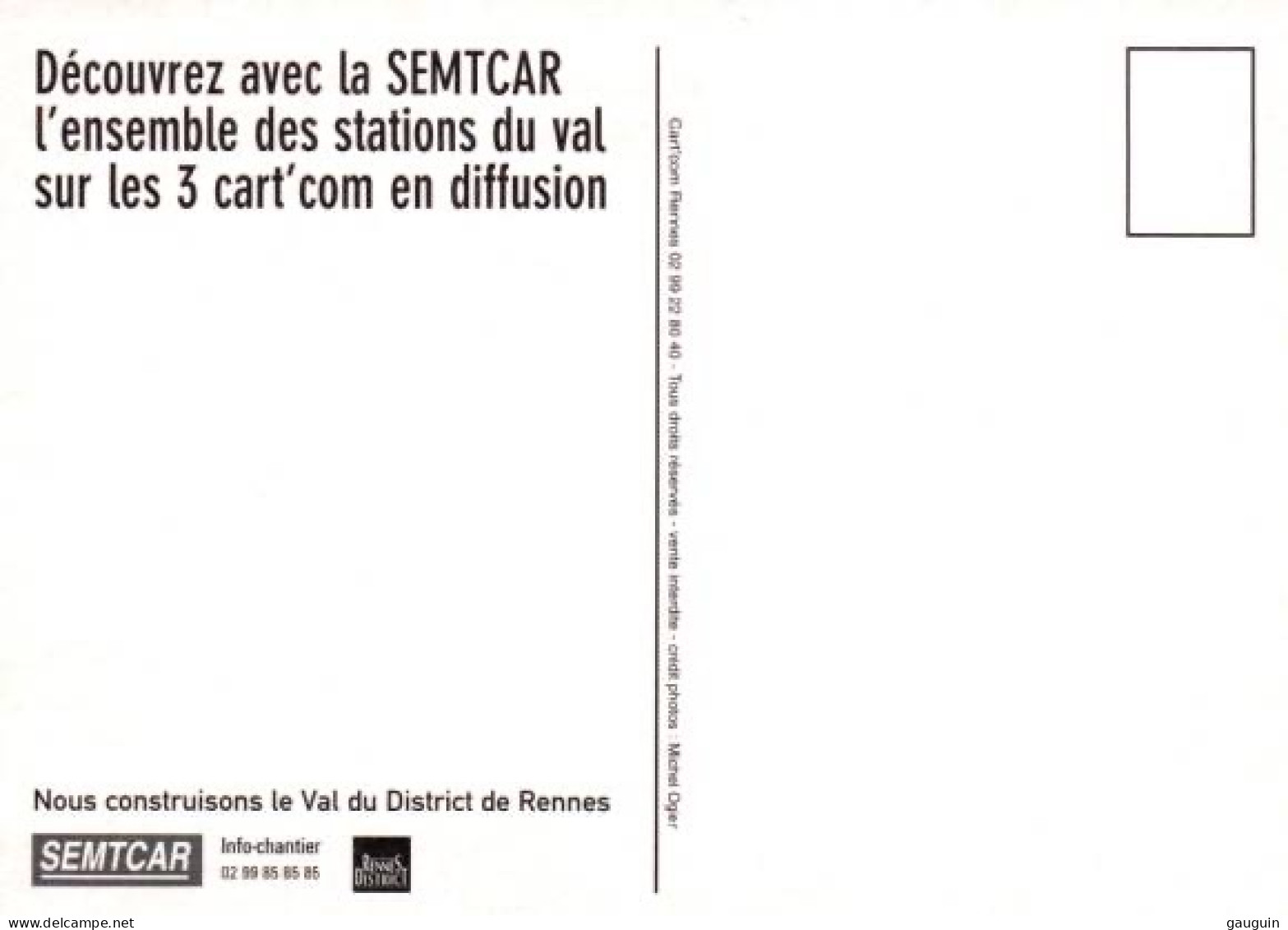 CPM - RENNES - METRO "Le VAL" Découvrez Les Stations ... Edition PUB - Subway