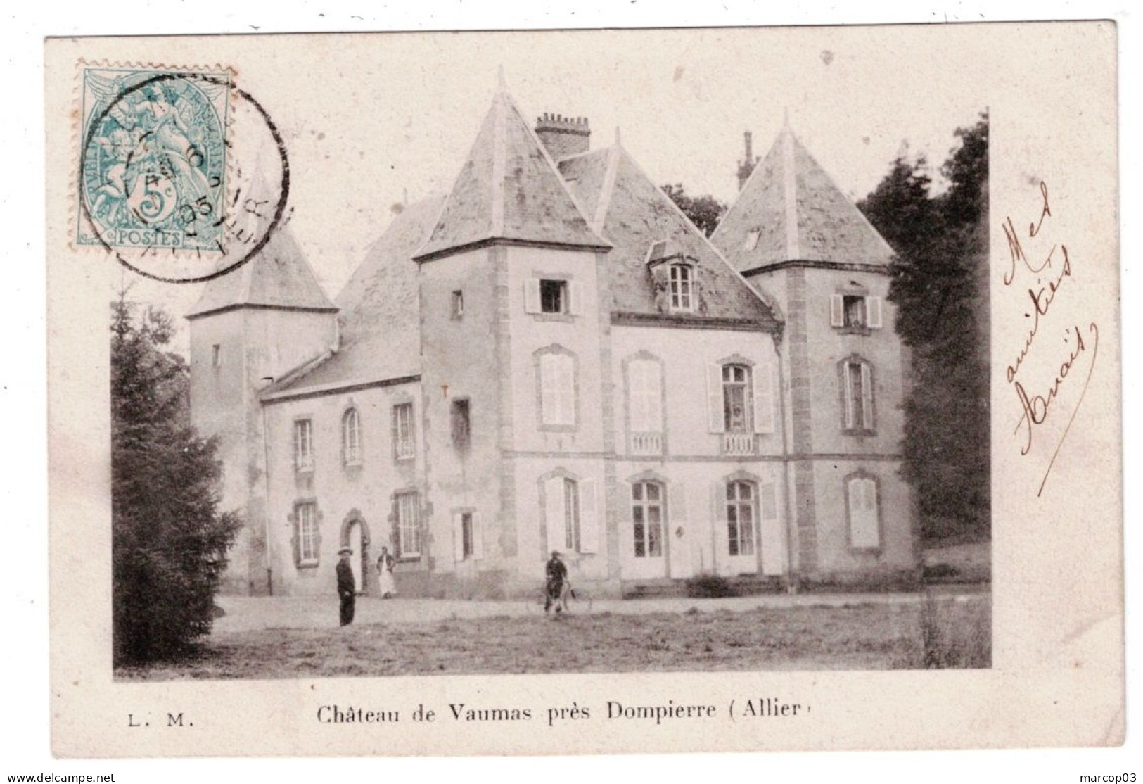 03 ALLIER VAUMAS Château Plan Peu Courant - Other & Unclassified
