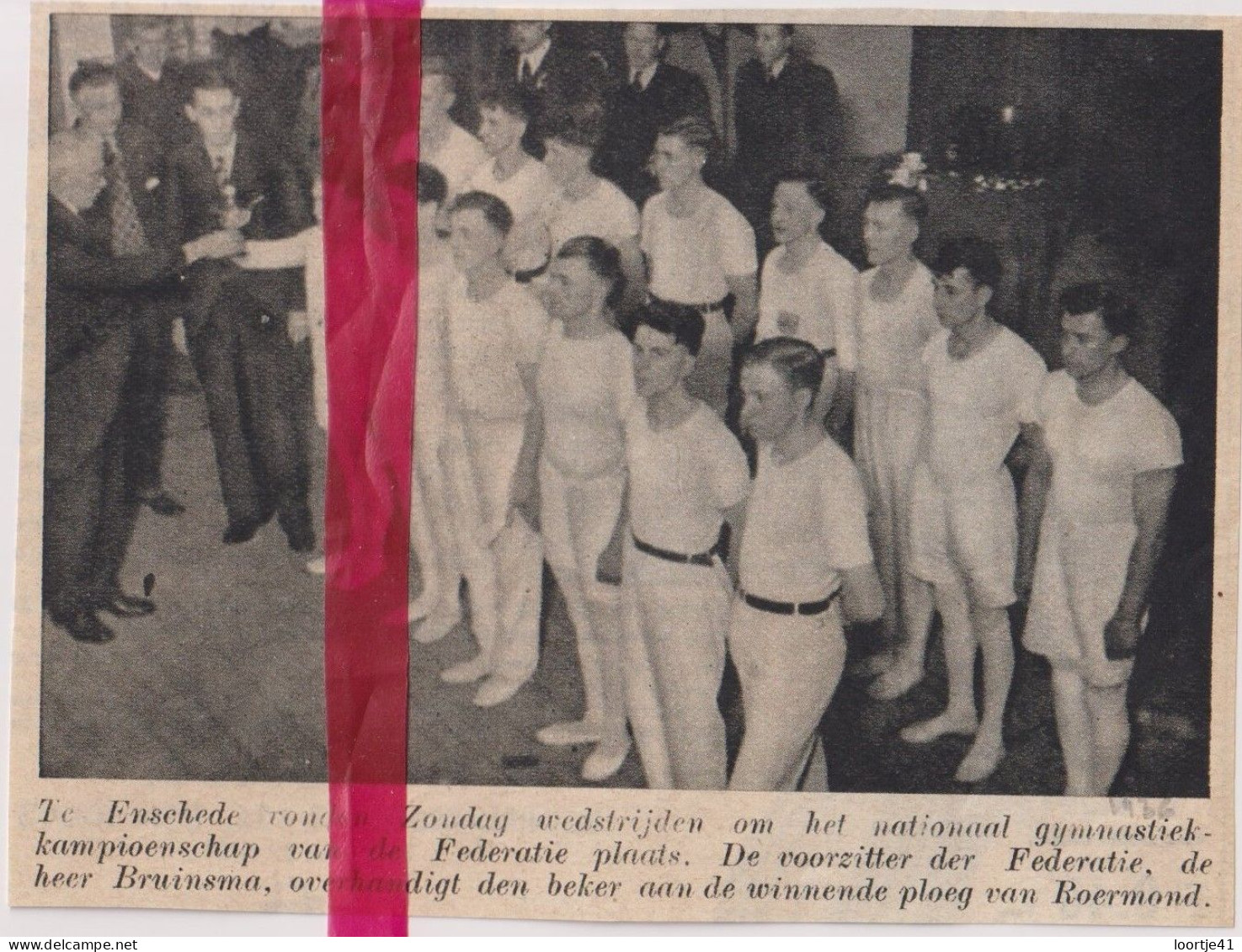 Enschede - Kampioenschappen Gymnastiek , Turnen - Orig. Knipsel Coupure Tijdschrift Magazine - 1936 - Ohne Zuordnung