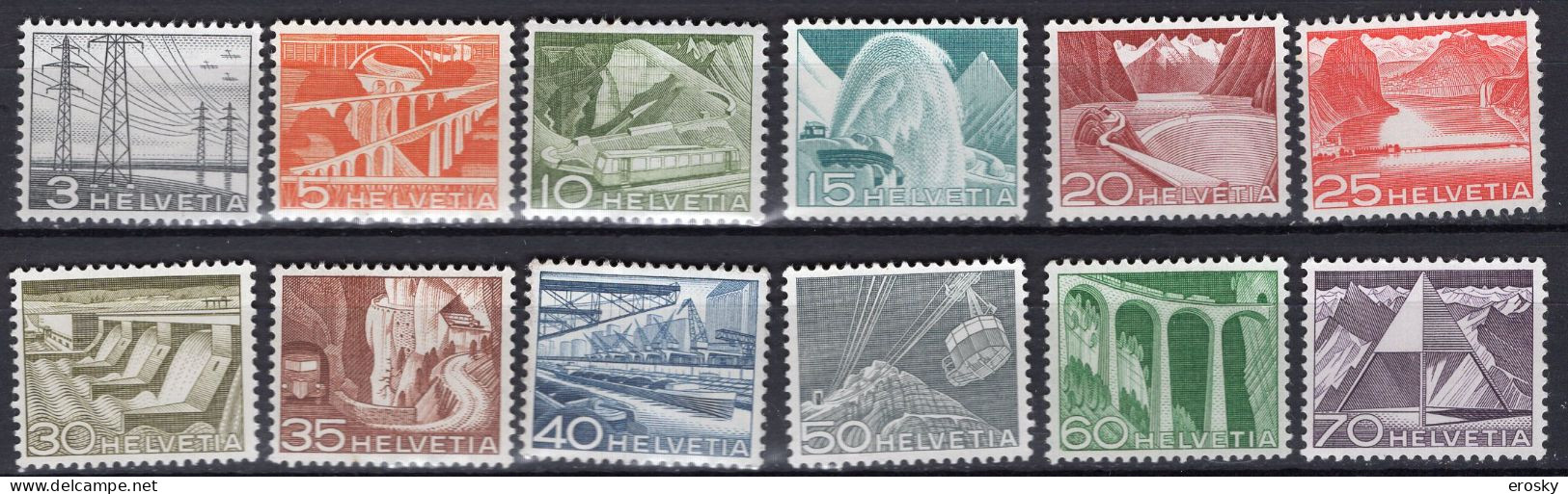T3381 - SUISSE SWITZERLAND Yv N°481/92 ** Paysages - Unused Stamps