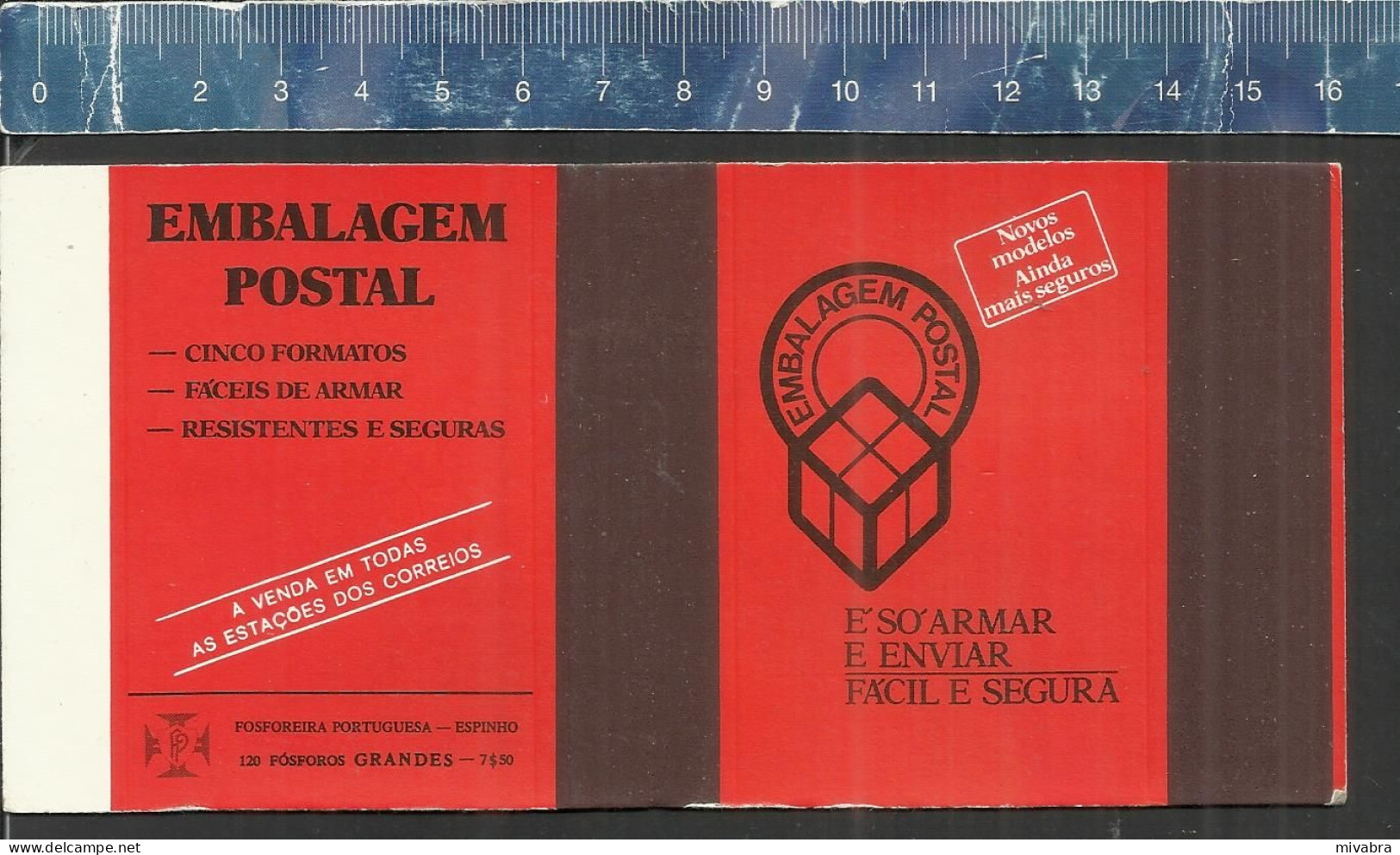 EMBALAGEM POSTAL CORREIOS - GRANDES - FOSFOREIRA PORTUGUESA ESPINHO -  MATCHBOX SKILLET PORTUGAL - Zündholzschachteletiketten