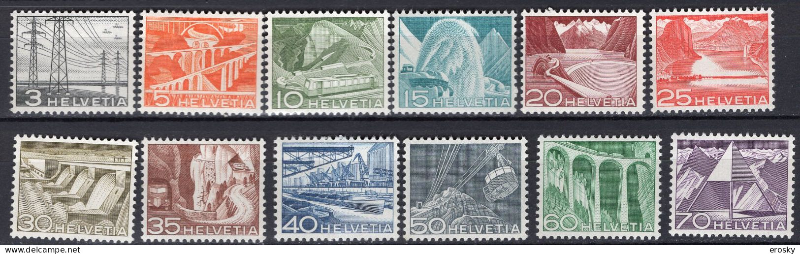 T3382 - SUISSE SWITZERLAND Yv N°481/92 ** Paysages - Unused Stamps