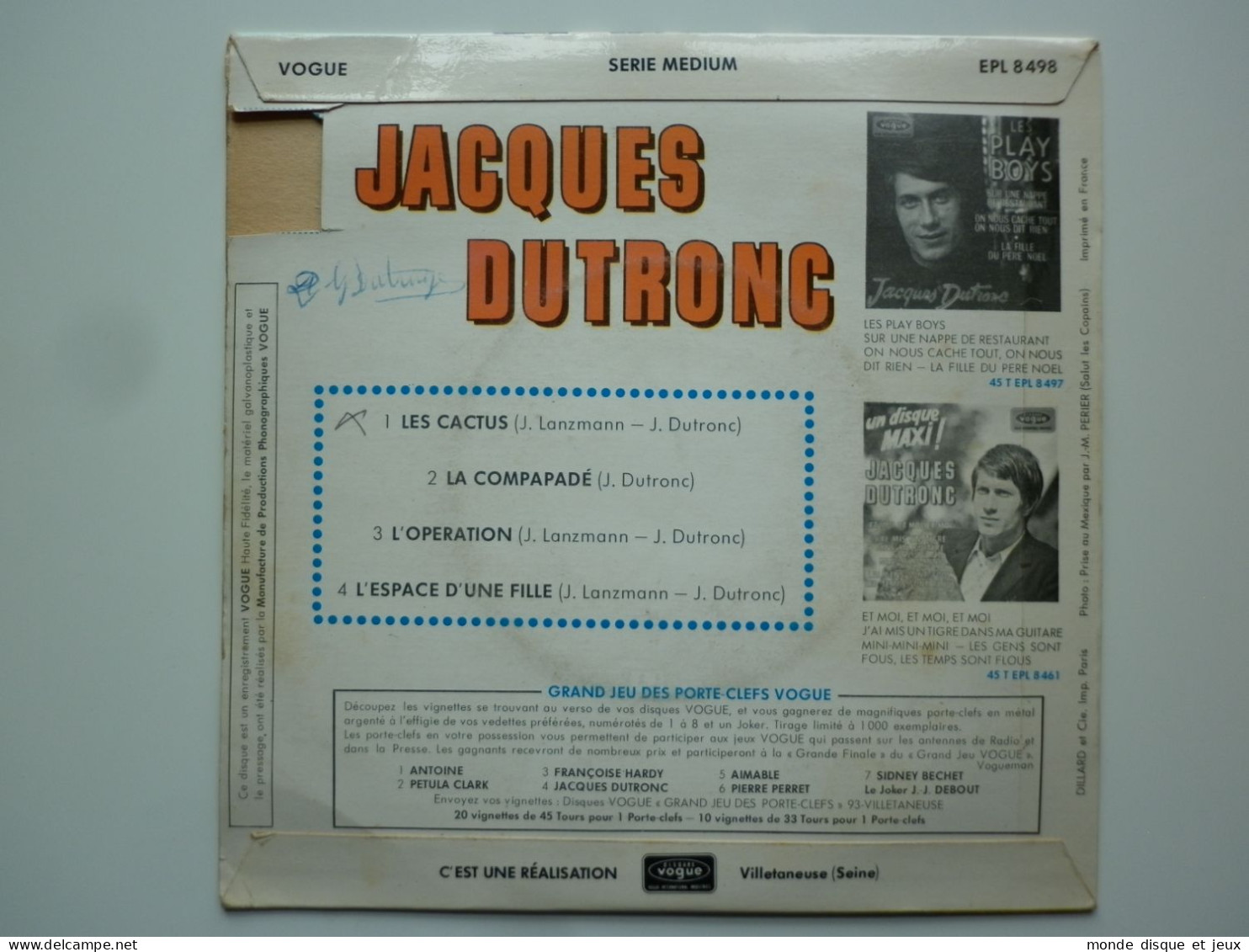 Jacques Dutronc 45Tours EP Vinyle Les Cactus - 45 T - Maxi-Single