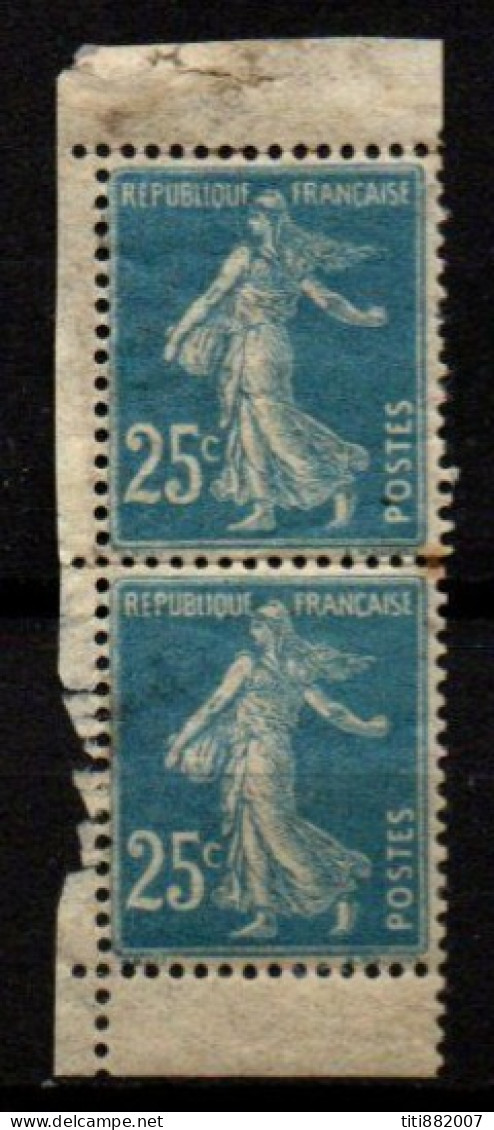 FRANCE    -   1907 .   Y&T N° 140f *.   Paire Verticale De Carnet.       Cote 80 Euros - Ongebruikt