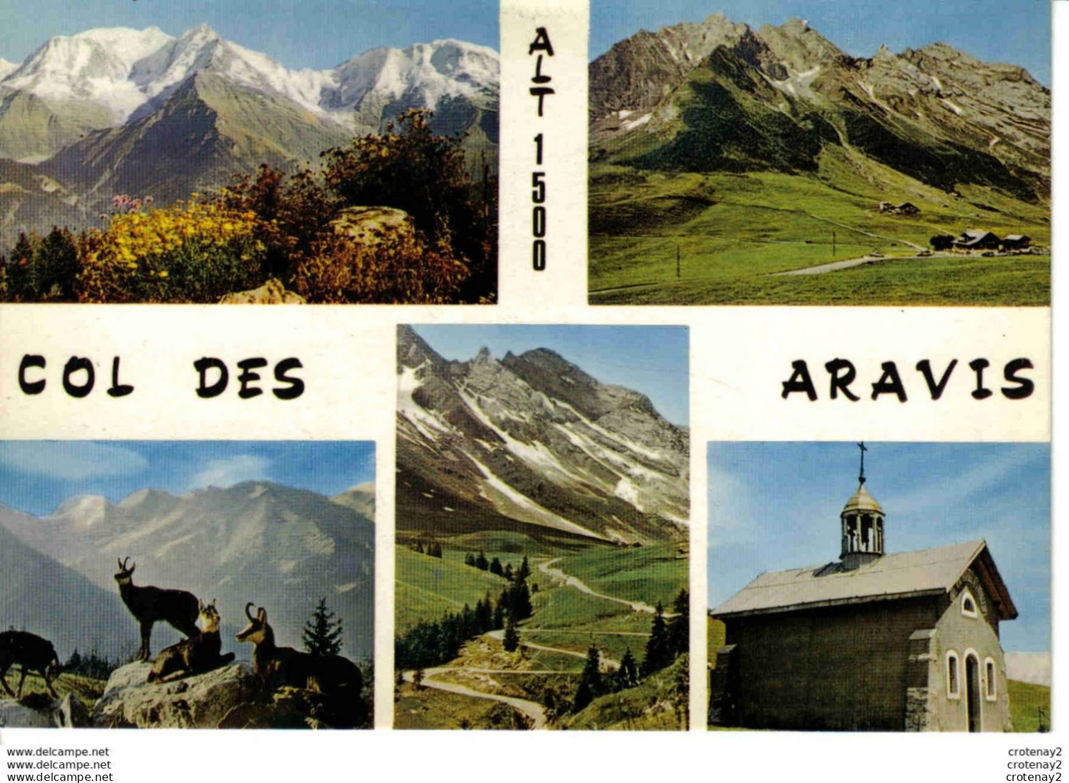 74 Col Des ARAVIS Multivues Vers LA CLUSAZ N°1175 Beauté Des Alpes VOIR DOS Tampon : Col Des Aravis Paul Machenaud - La Clusaz