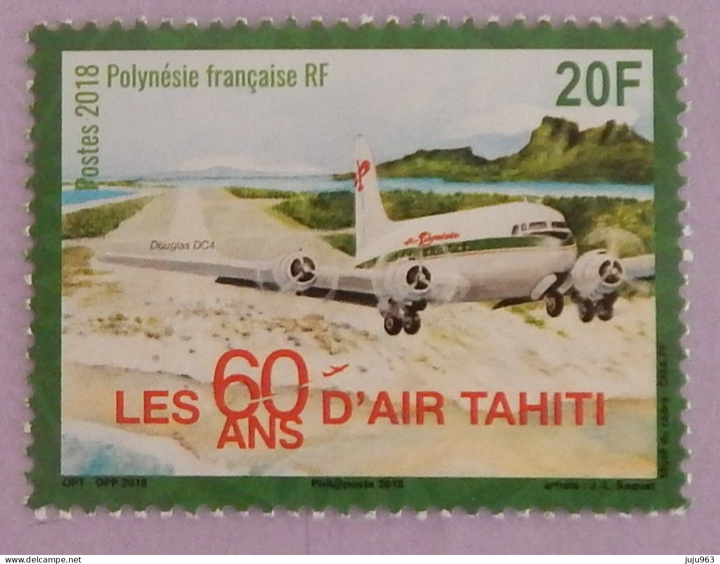 POLYNESIE FRANCAISE  YT 1177 NEUF**MNH "LES 60 ANS D'AIR HAITI" ANNÉE 2018 - Ungebraucht