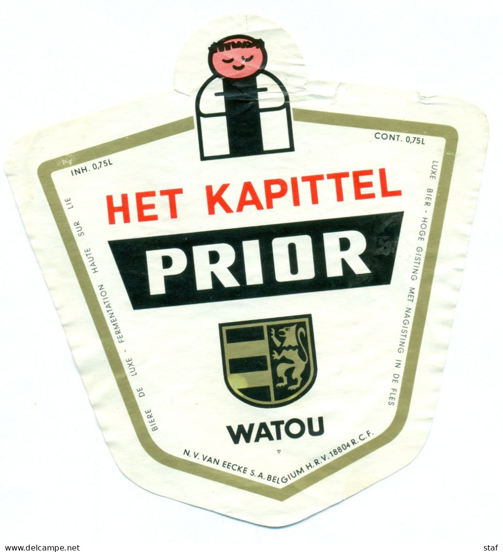 Oud Etiket Bier Het Kapittel Prior Watou - Brouwerij / Brasserie Van Eecke Te Watou - Bière