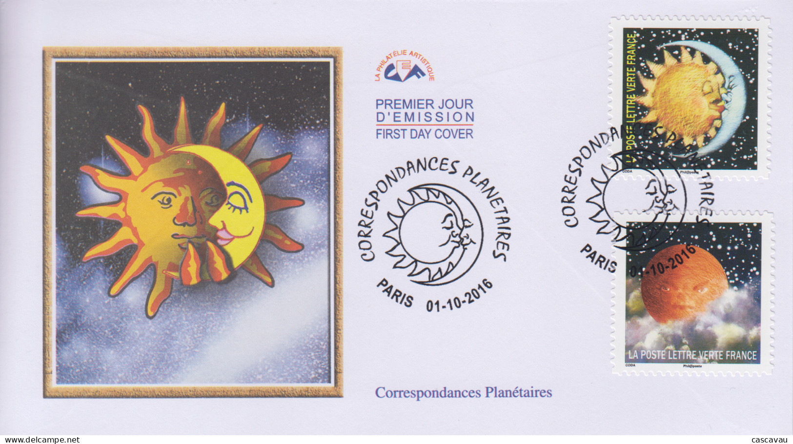 Enveloppe  FDC  1er  Jour   FRANCE    CORRESPONDANCES   PLANETAIRES    2016 - 2010-2019