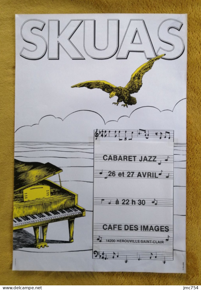 Affiche Publicitaire.  Groupe SKUAS.   Musique.   Cabaret Jazz.   Café Des Images à Hérouville St Clair (14).   Poster. - Affiches