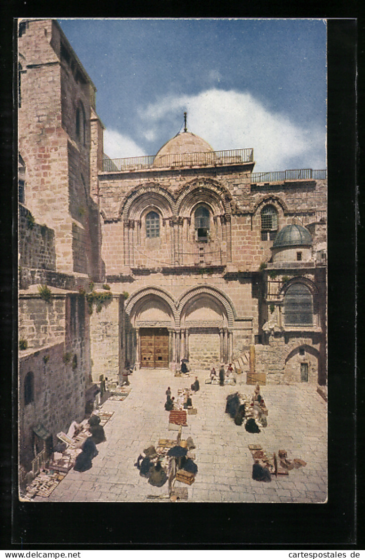 AK Jerusalem, Kirche Des Heiligen Grabes Mit Händlerinnen  - Palästina