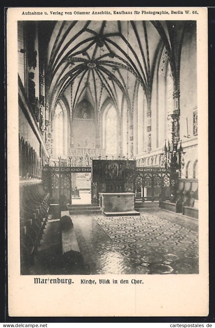 AK Marienburg, Kirche, Blick In Den Chor  - Westpreussen