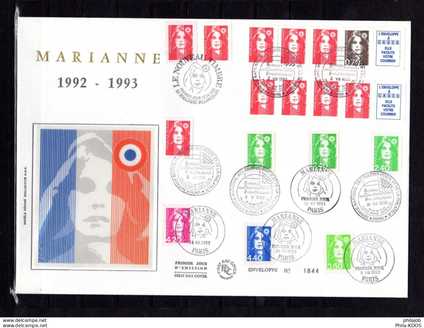" MARIANNE " Sur Enveloppe 1er Jour Grand Format N°tée De 1992 1993 Parfait état - Zonder Classificatie