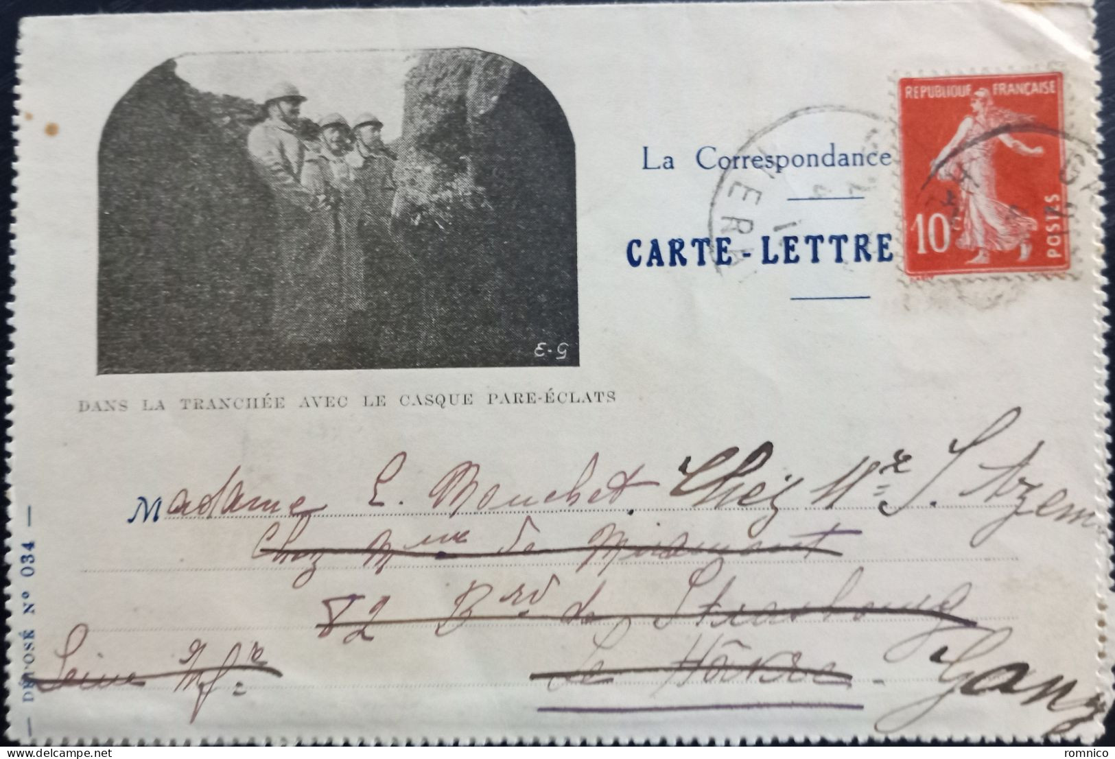 Lot De 2 Cartes Lettres Publicitaires La Semeuse Casques - Other & Unclassified