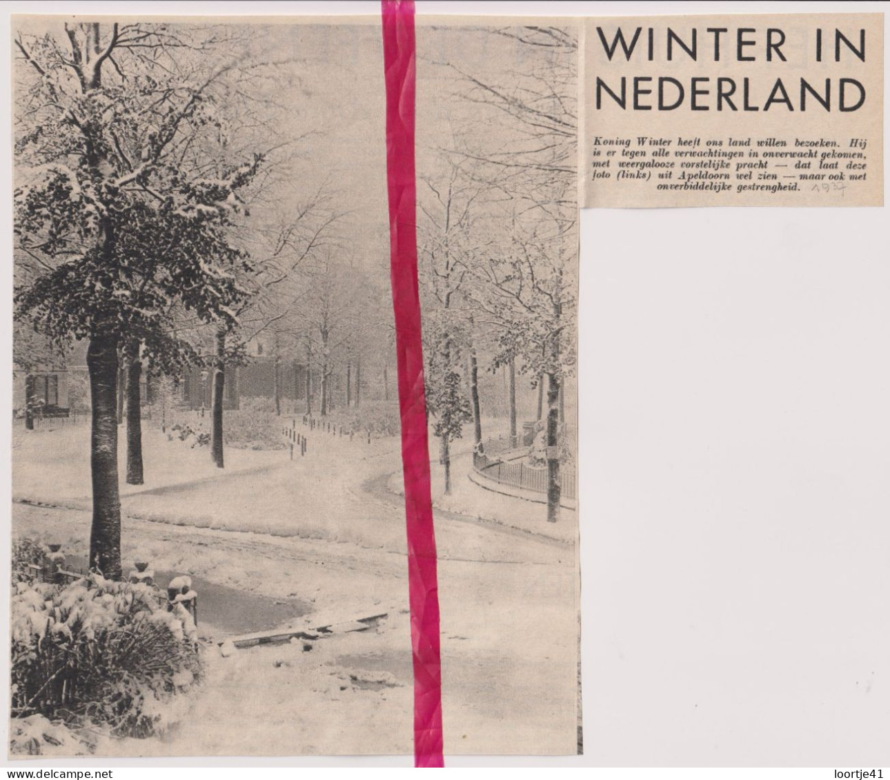 Winter In Apeldoorn - Orig. Knipsel Coupure Tijdschrift Magazine - 1937 - Sin Clasificación