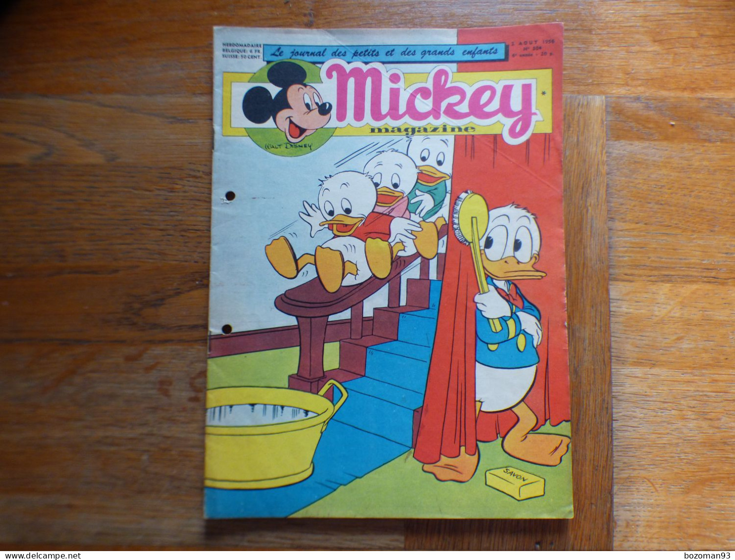 JOURNAL MICKEY BELGE  N° 304 Du 02/08/1956  COVER DONALD ET SES NEVEUX  + DAVY CROCKETT - Journal De Mickey