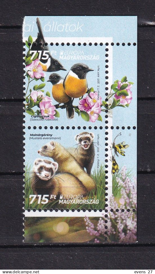 HUNGARY-2021- EUROPA CEPT- BIRD-ANIMALS-MNH. - 2021