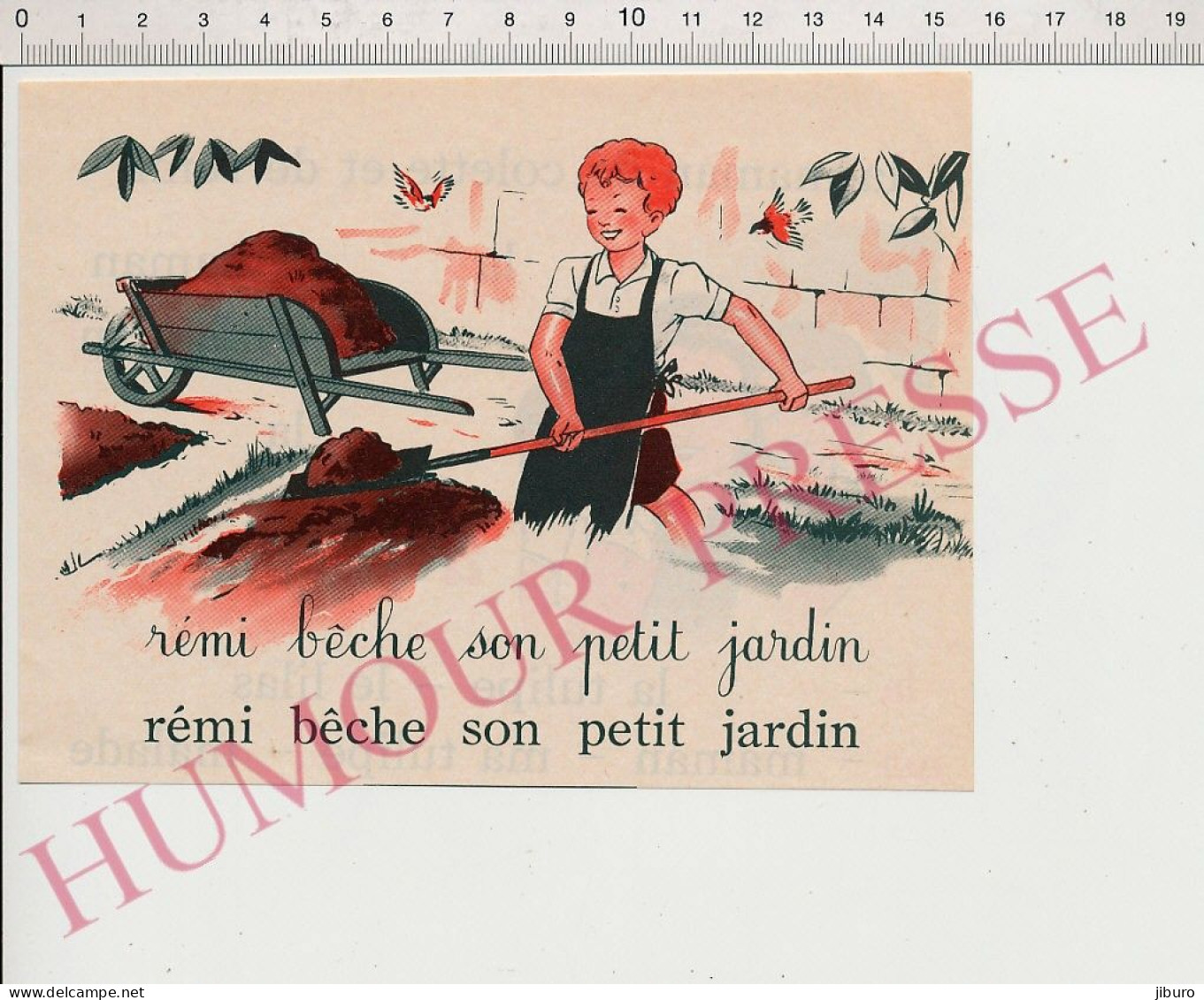 Humour Vintage Rémi Bêche Son Petit Jardin Jardinage Enfant Bêche Brouette Outil - Sonstige & Ohne Zuordnung