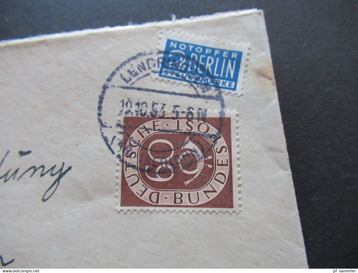 BRD 1953 Posthorn Nr.135 EF Tagesstempel Und Einschreiben Lendringsen (Kreis Iserlohn) Nach Menden Gesendet - Briefe U. Dokumente