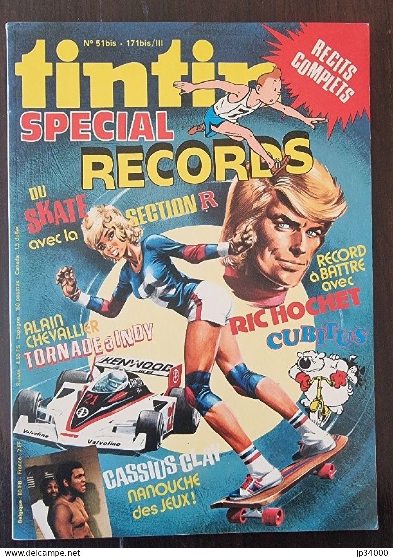 SUPER TINTIN N°3. Spécial Records. Couverture Tintin, Ric Hochet, Cubitus (1978) - Tintin