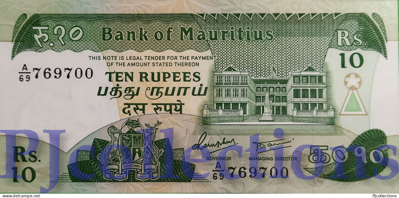 MAURITIUS 10 RUPEES 1985 PICK 35b UNC - Mauritius