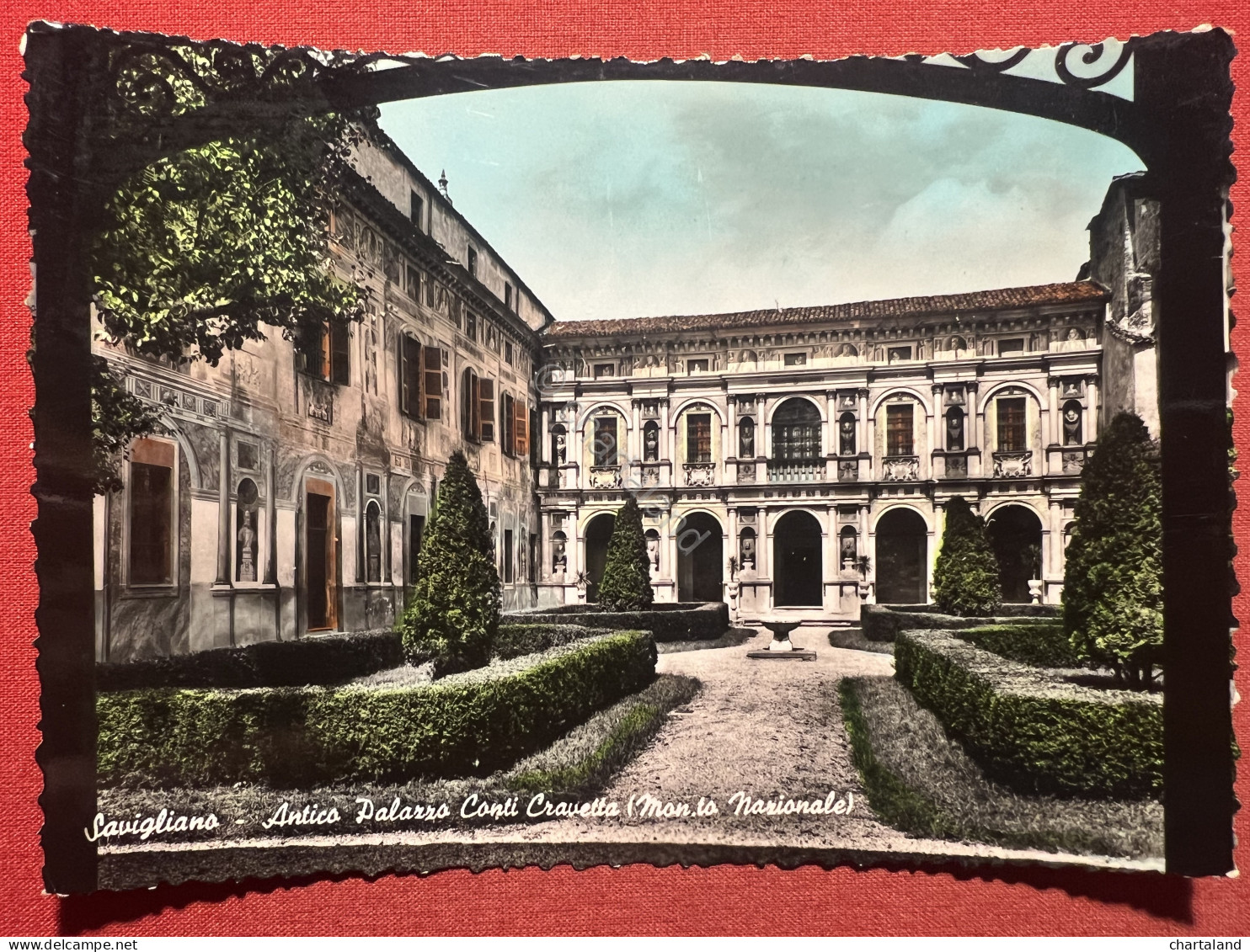Cartolina - Savigliano - Antico Palazzo Conti Cravetta ( Mon. Nazionale ) - 1950 - Cuneo