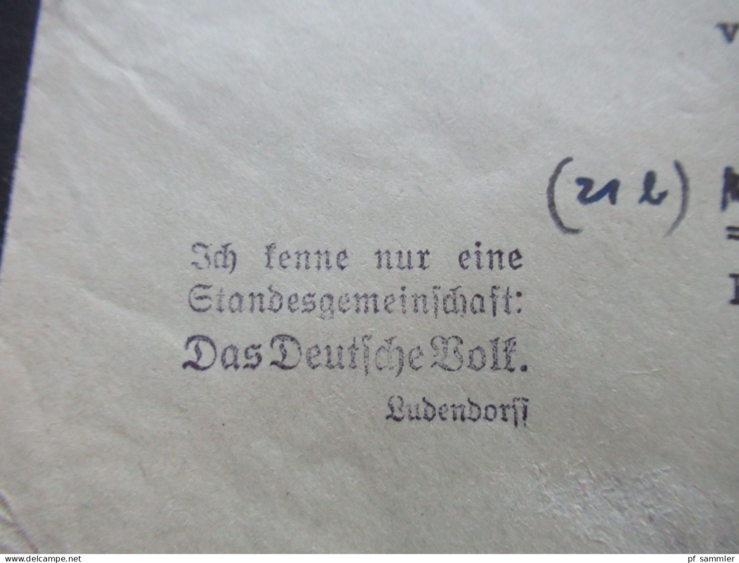 BRD 1952 Posthorn Nr.124 Propagandaspruch / Stempel Ich Kenne Nur Eine Standesgemeinschaft Das Deutsche Volk: Ludendorff - Brieven En Documenten