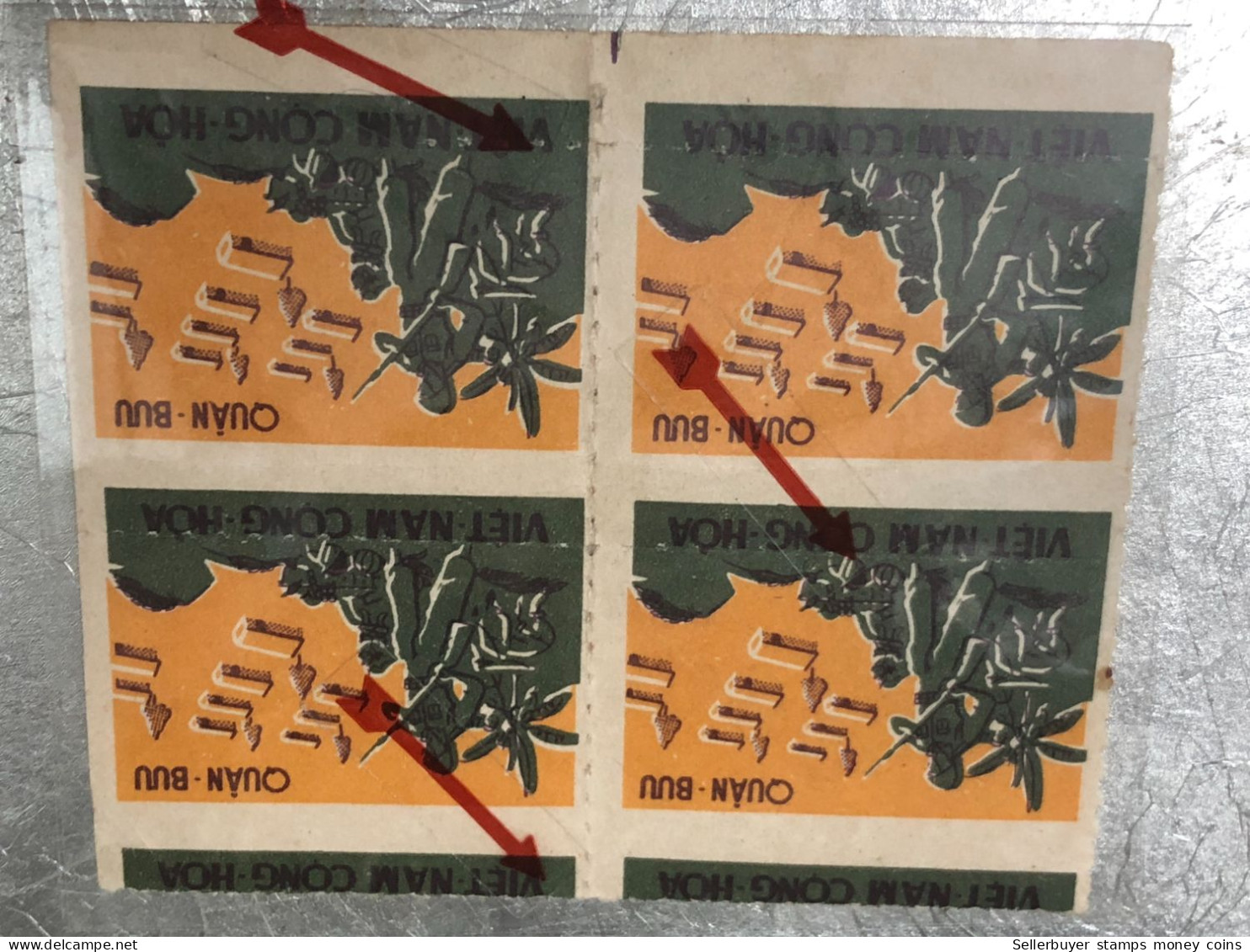 SOUTH VIETNAM 1960 Military Stamp VF U/M Block Of 4 Printed Not-Imperf. Vyre Rare - Vietnam