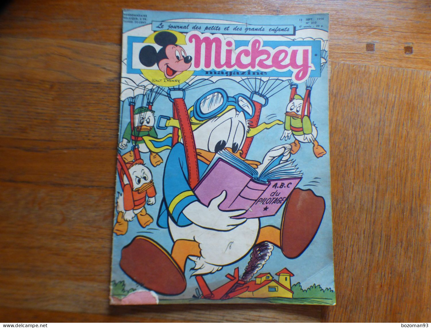 JOURNAL MICKEY BELGE  N° 310 Du  13/09/1956  COVER DONALD ET SES NEVEUX  + DAVY CROCKETT - Journal De Mickey