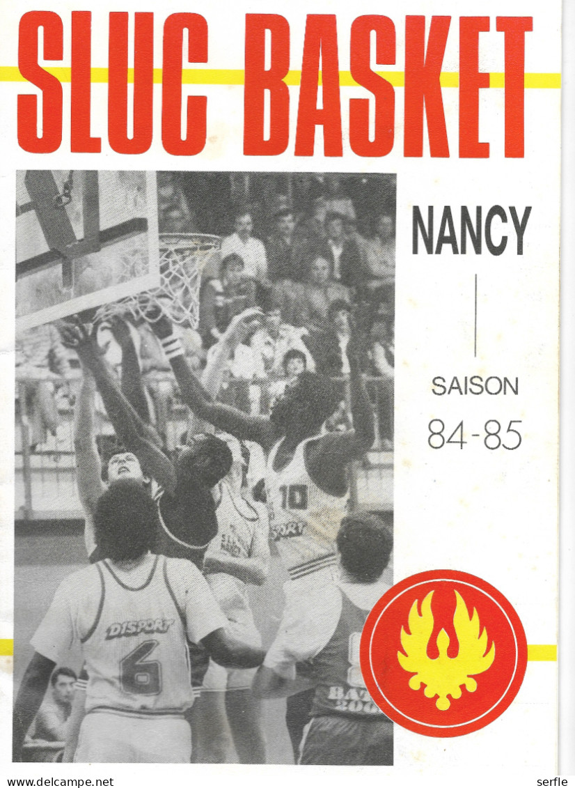 54 -Nancy - Brochure Sluc Basket - Saison 1984-1985 - Non Classificati